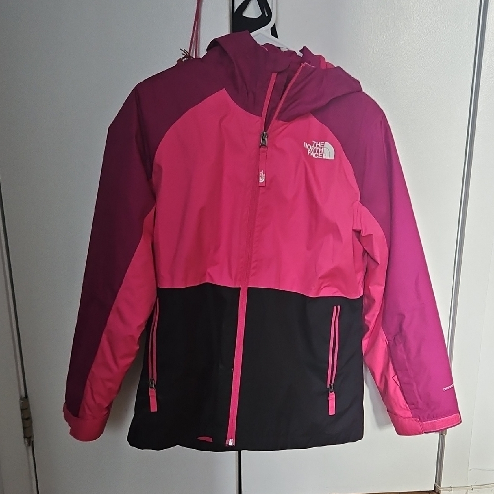 The North Face Kids Fuchsia and Black 2 In One Jacket